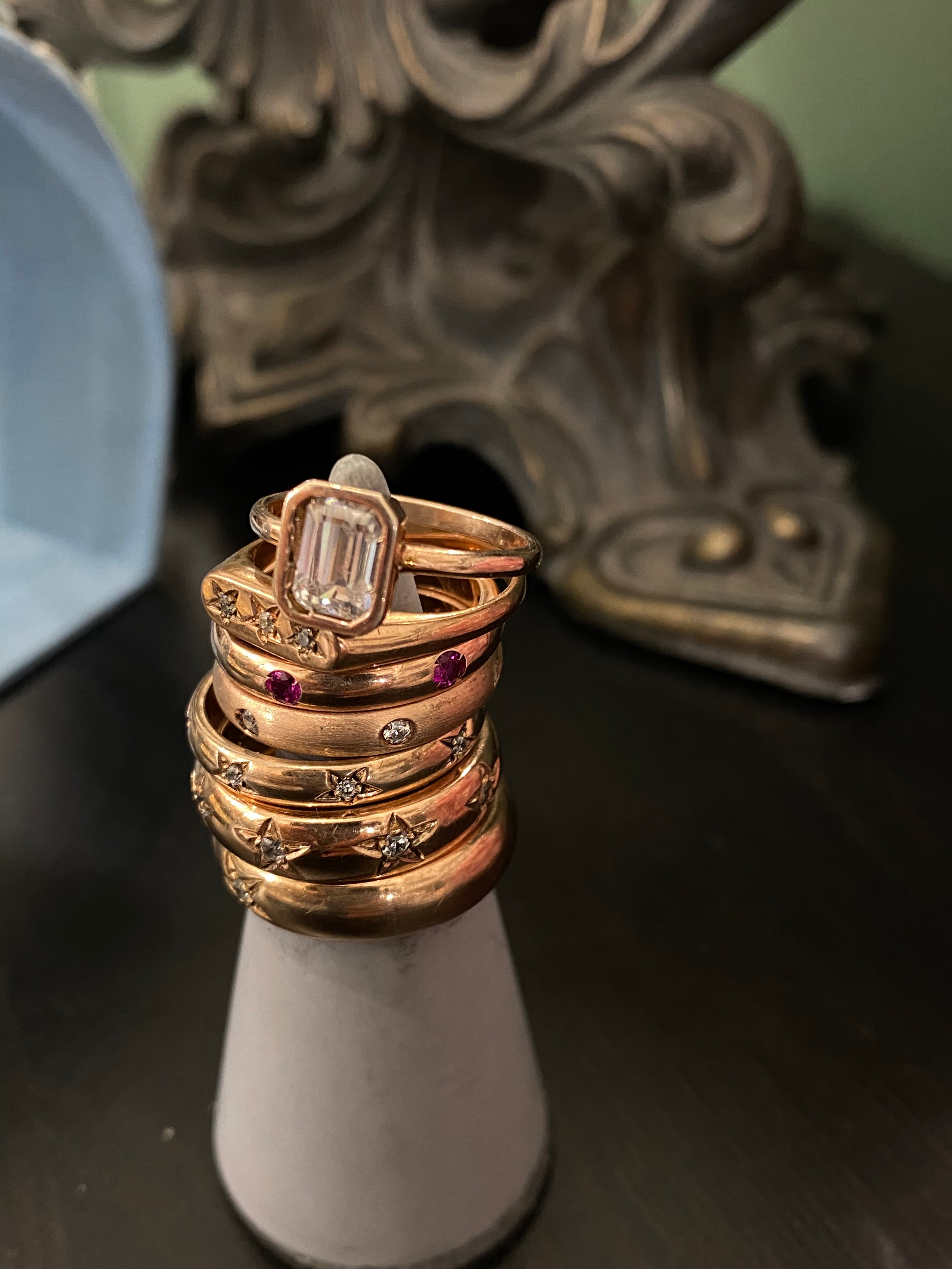 Anello Rettangolo Battuto