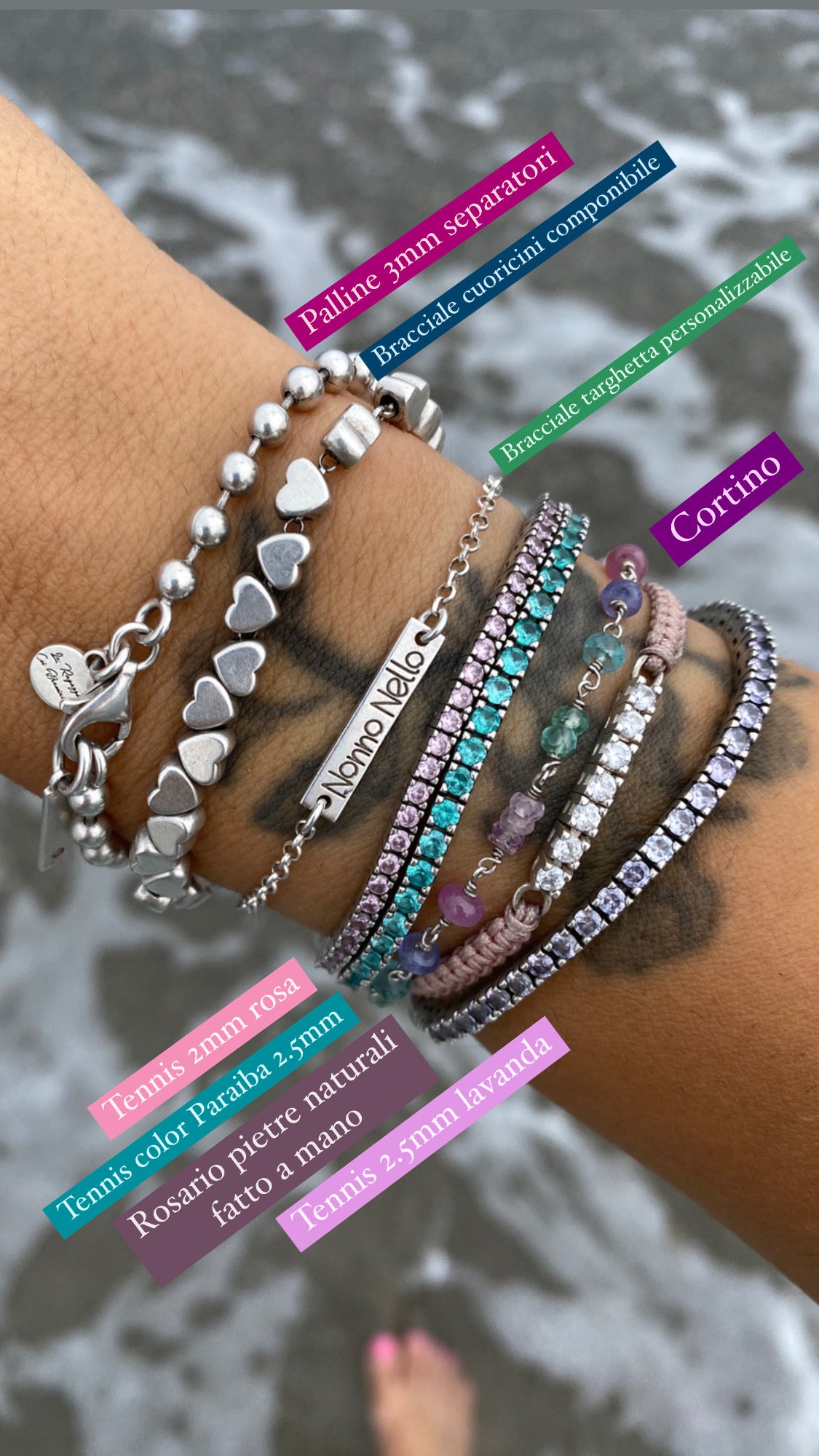 BRACCIALE PALLINE DISTANZIATE 3mm