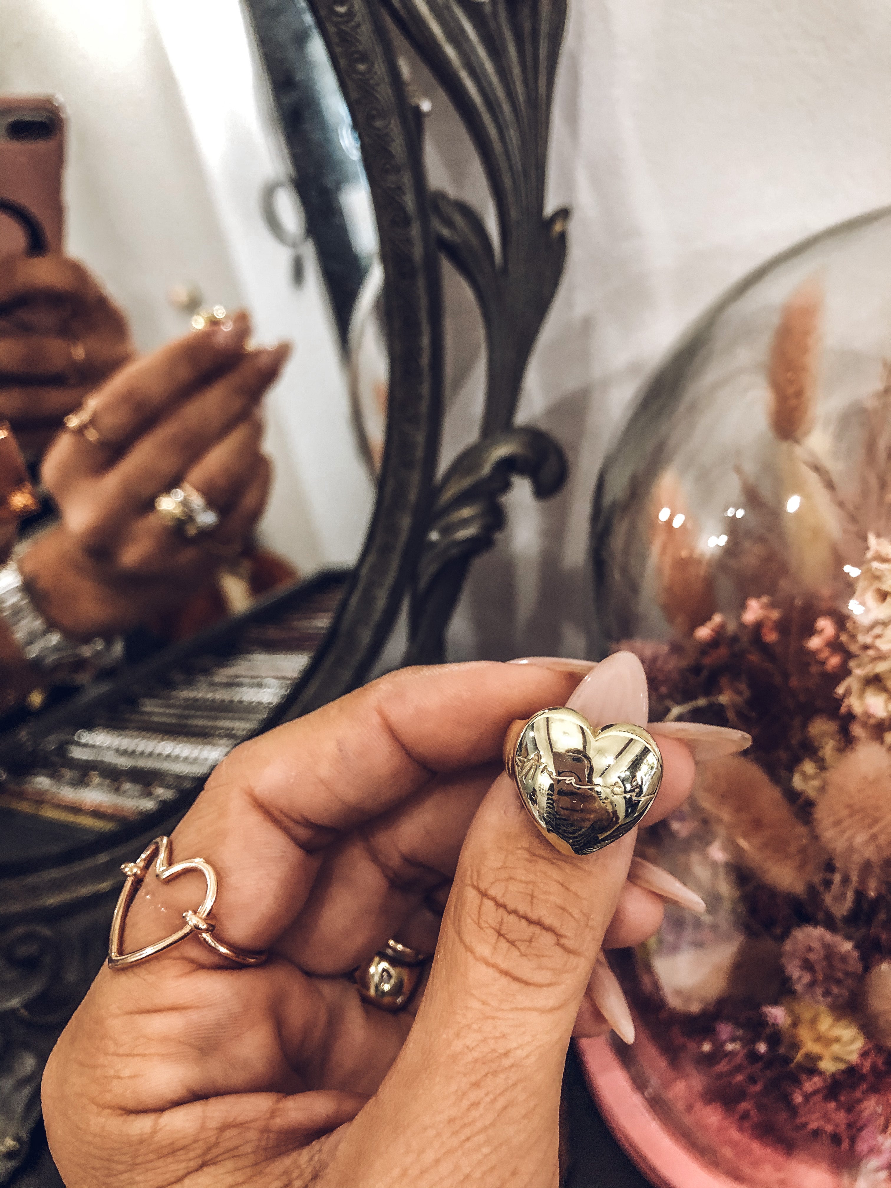 ANELLO CUORE BOMBATO