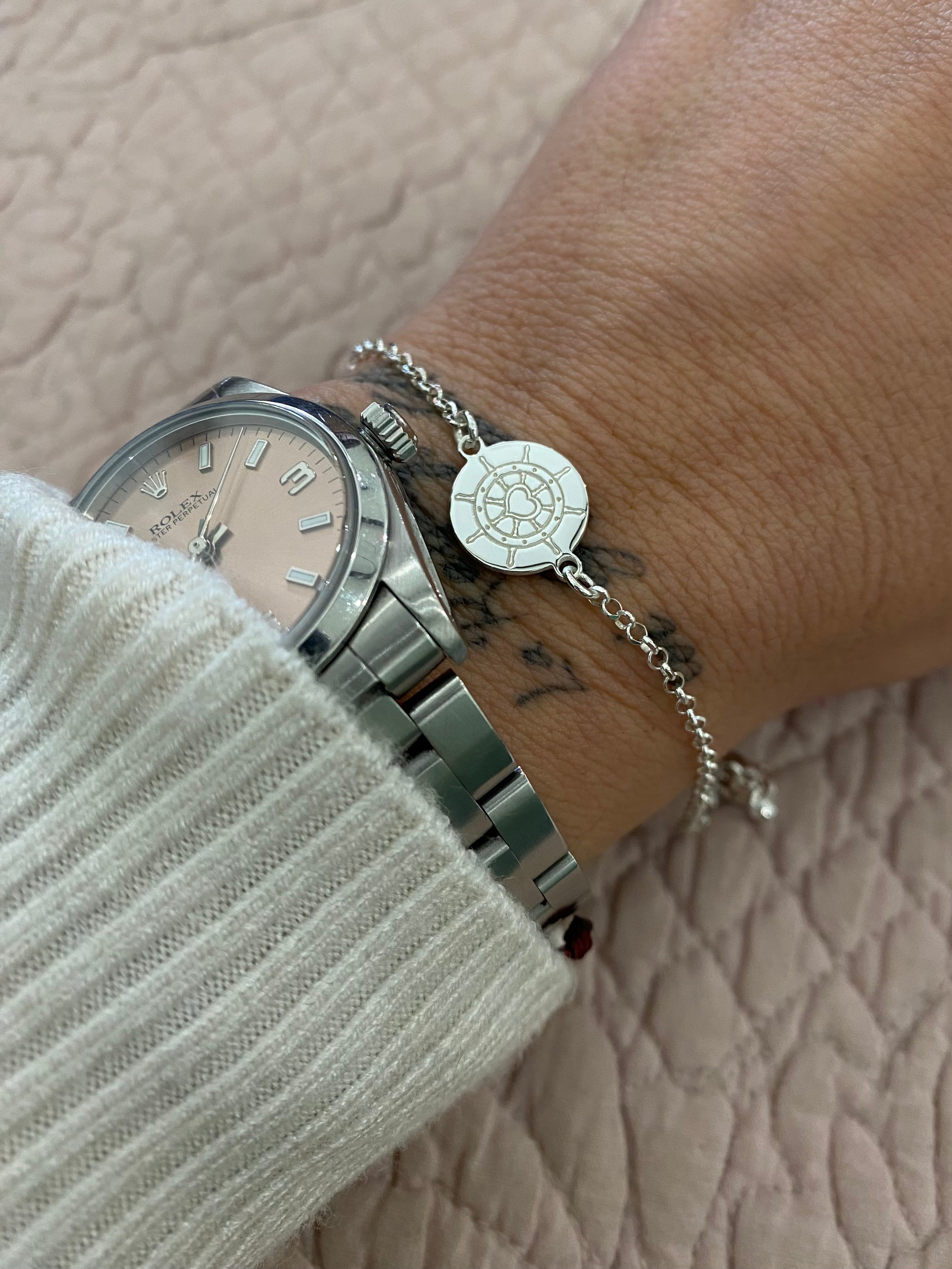 BRACCIALE PIASTRINA TONDA 1.5cm