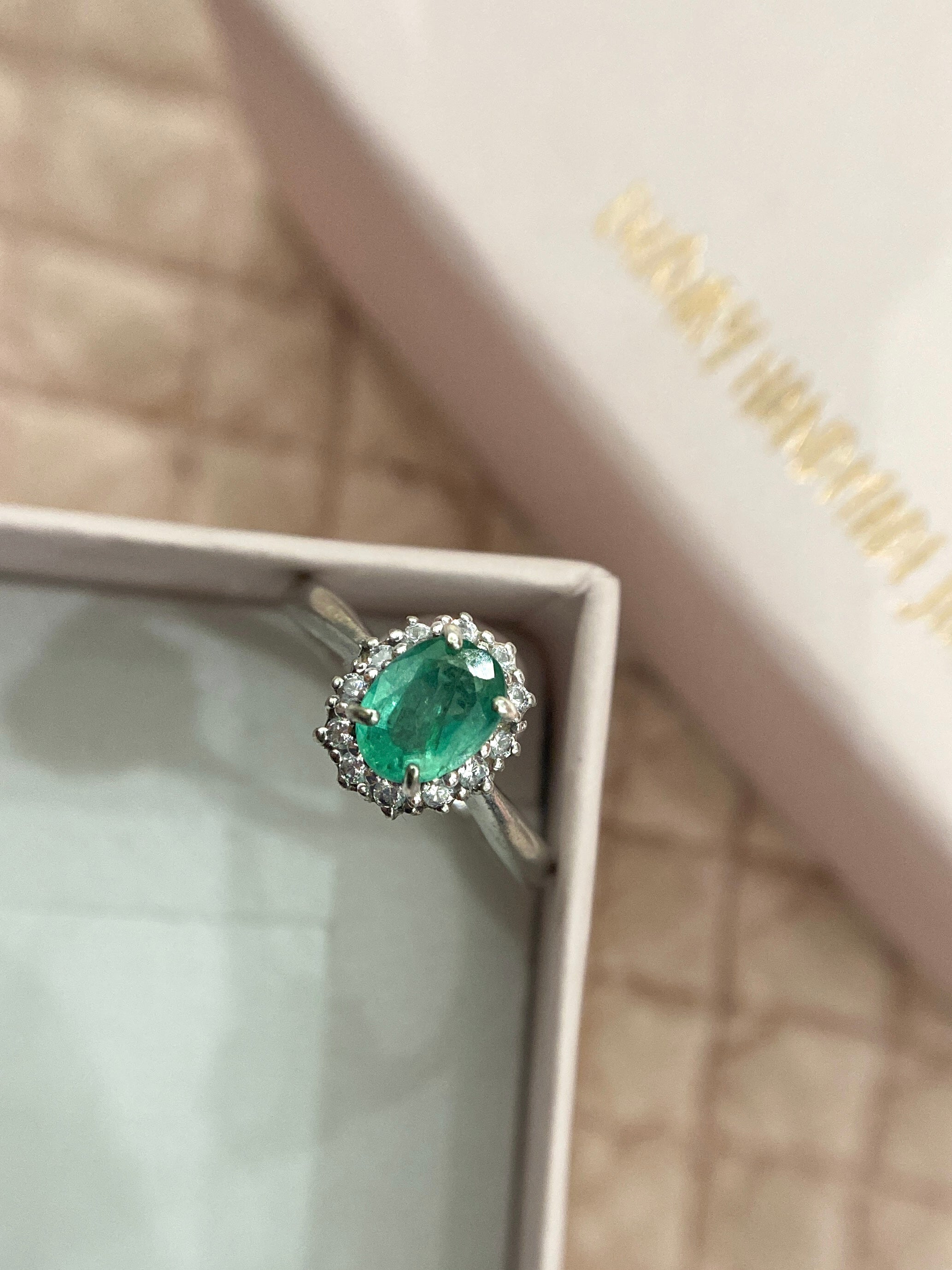 ANELLO KATE SMERALDO NATURALE MISURA 12