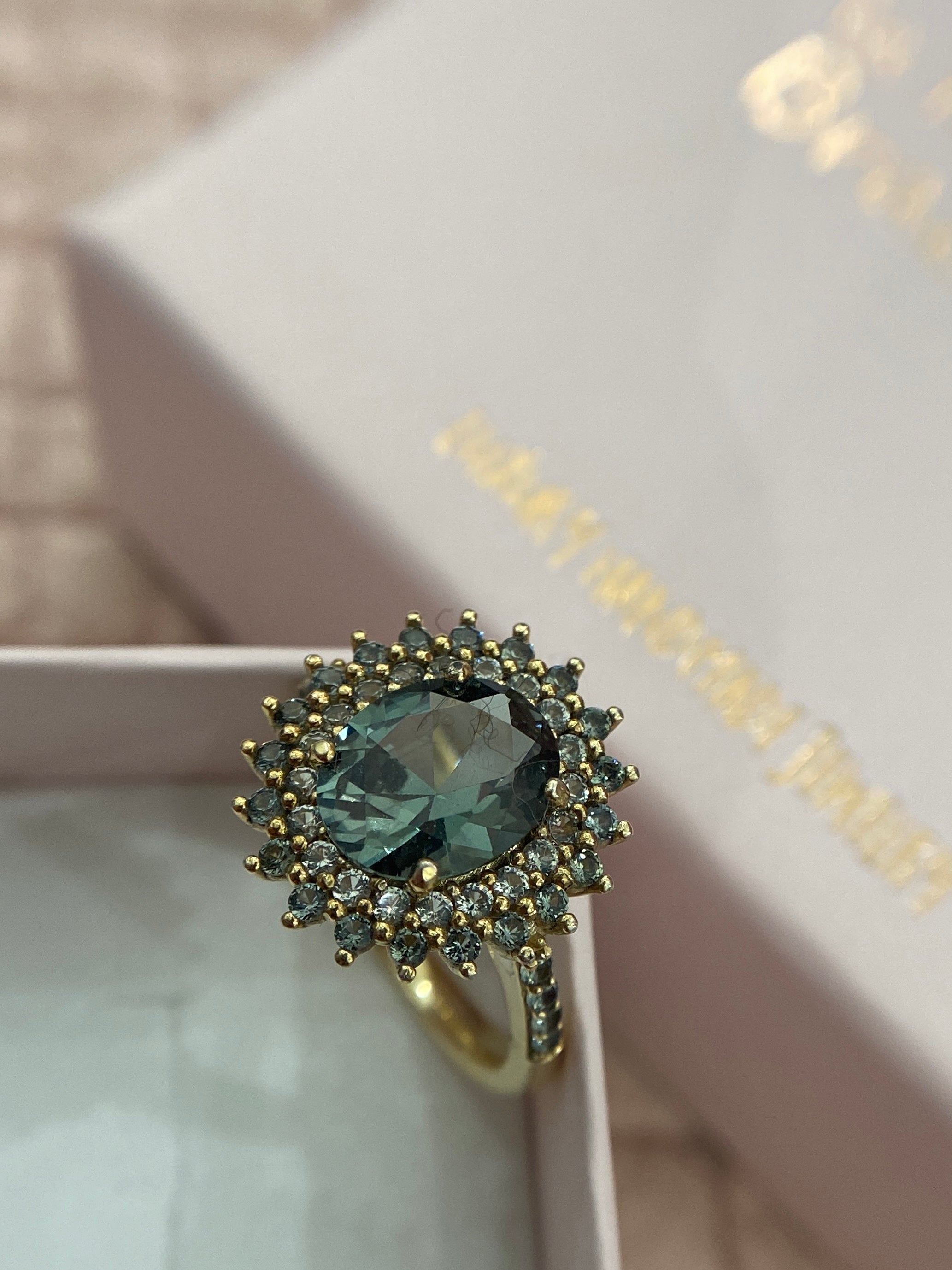 ANELLO BIG KATE VERDE SALVIA MISURA 13