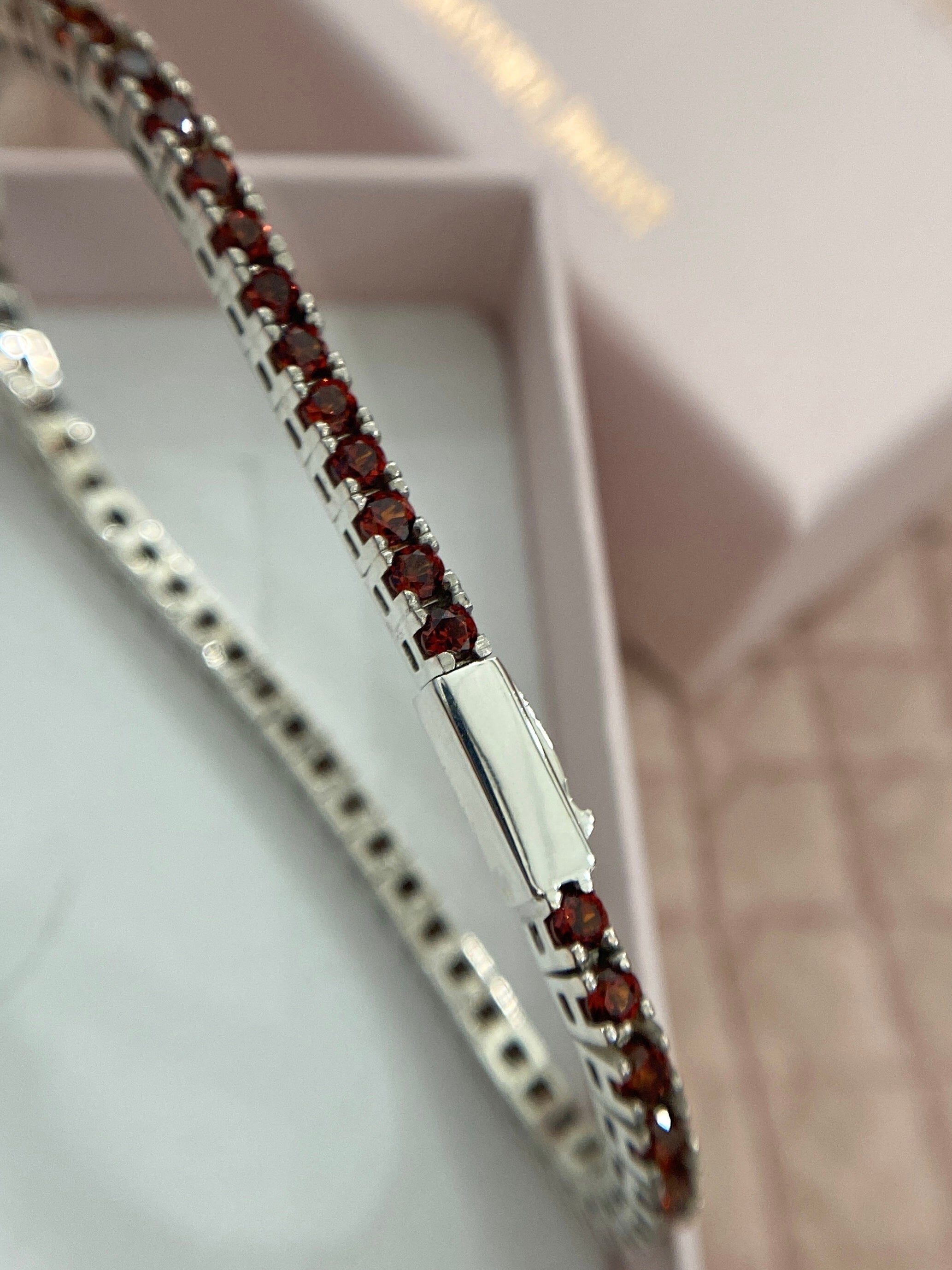 BRACCIALE TENNIS GRANATO NATURALE MISURA 16cm