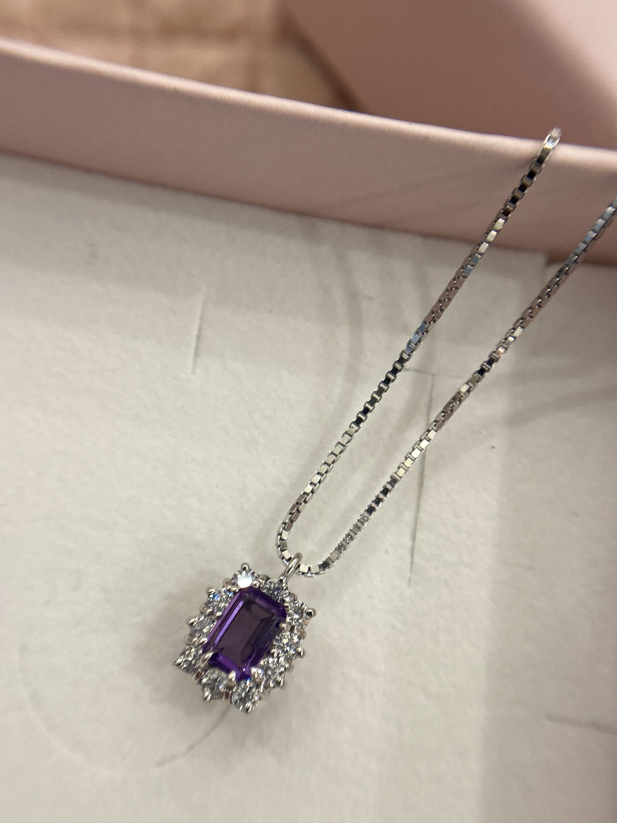 COLLANA MINI KATE RETTANGOLARE AMETISTA