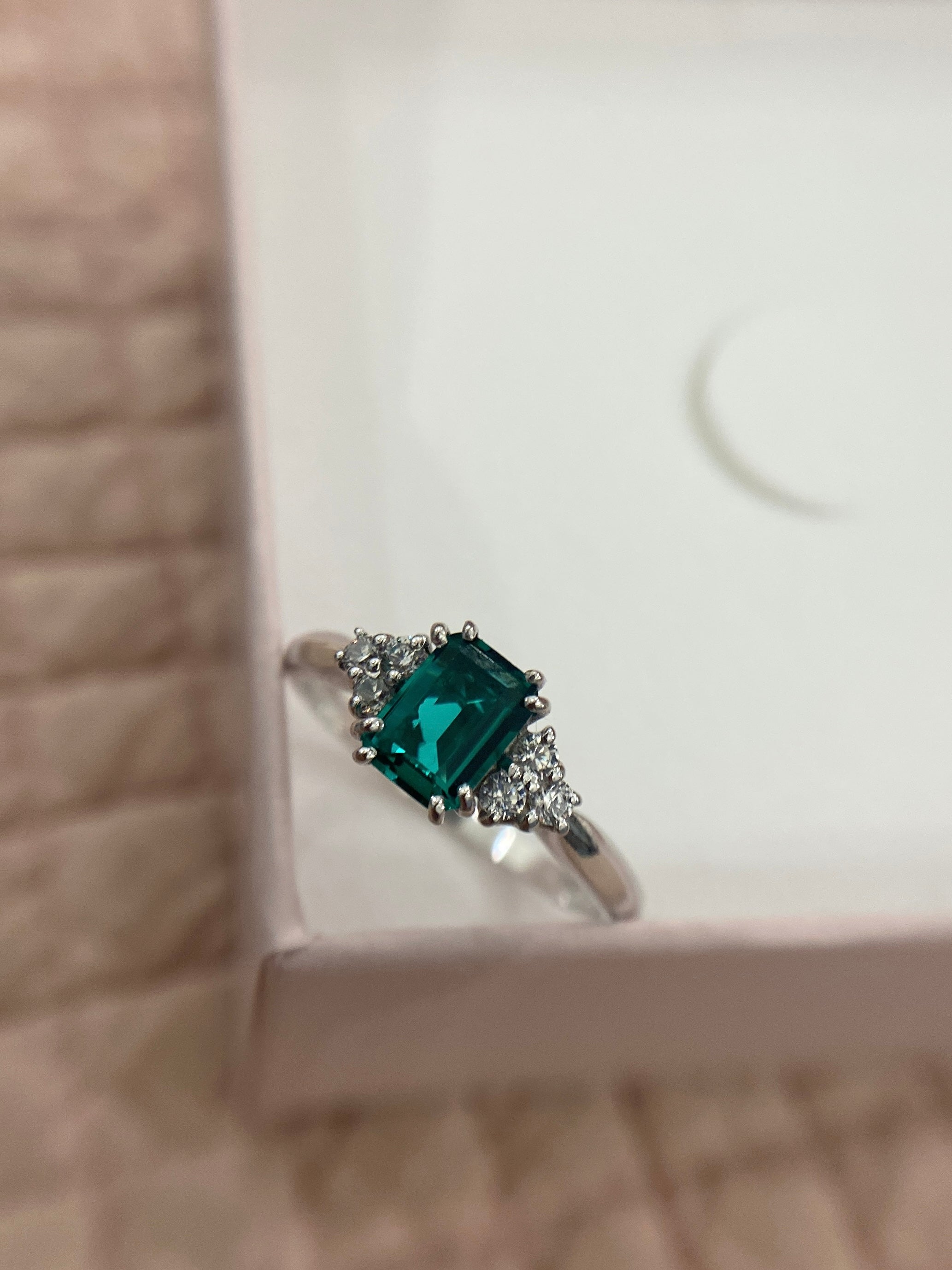 ANELLO PRINCESS VERDE SMERALDO MISURA 19