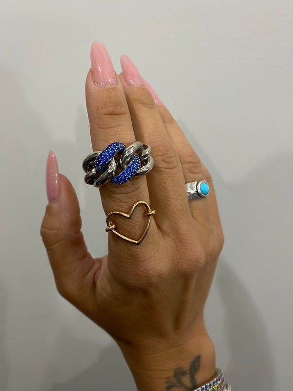 Bracciale fatto a mano in argento sterling 925 con pietre preziose