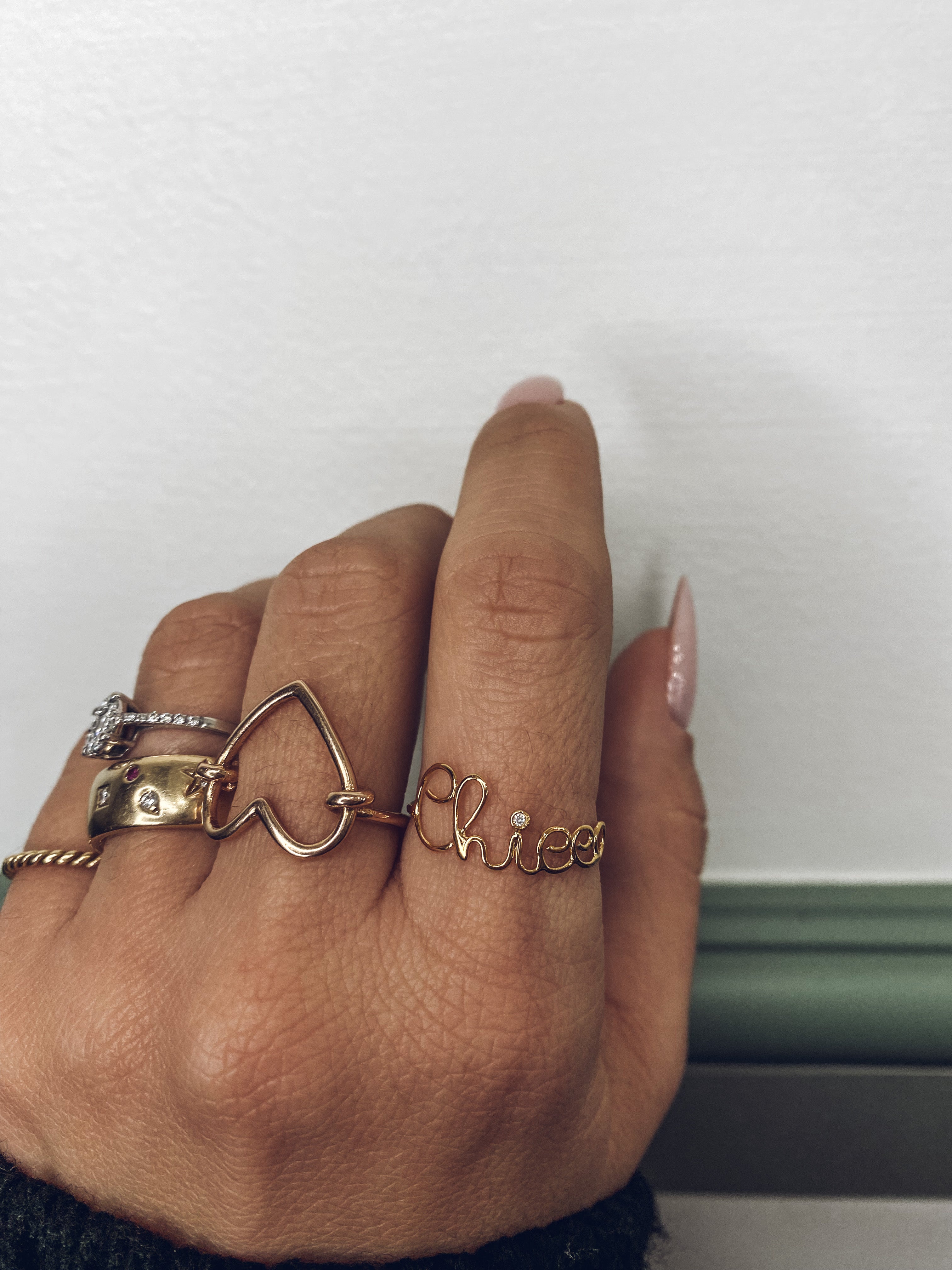 HAND-WRITING Name Ring