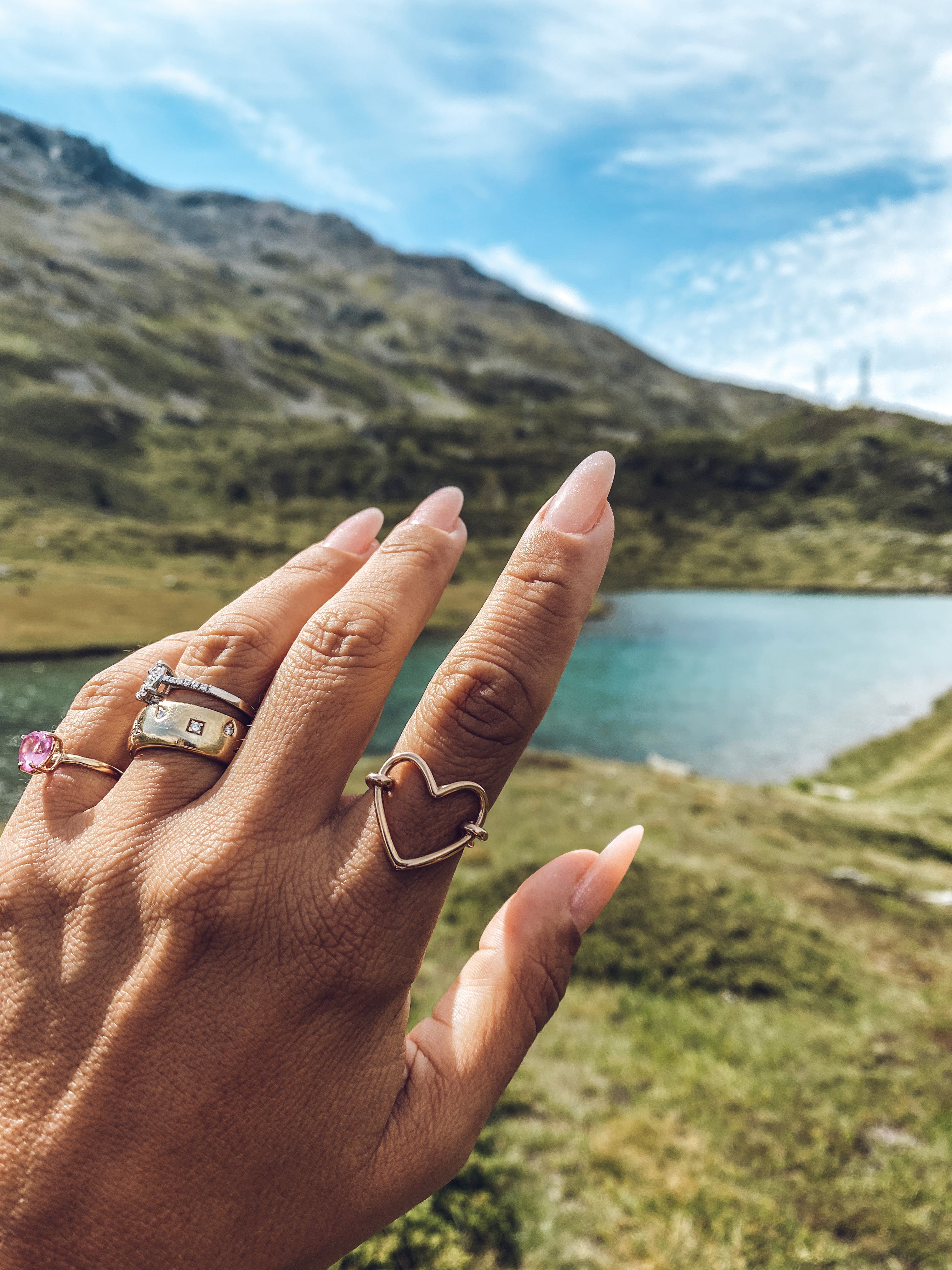 STRETCHED Empty Heart Ring